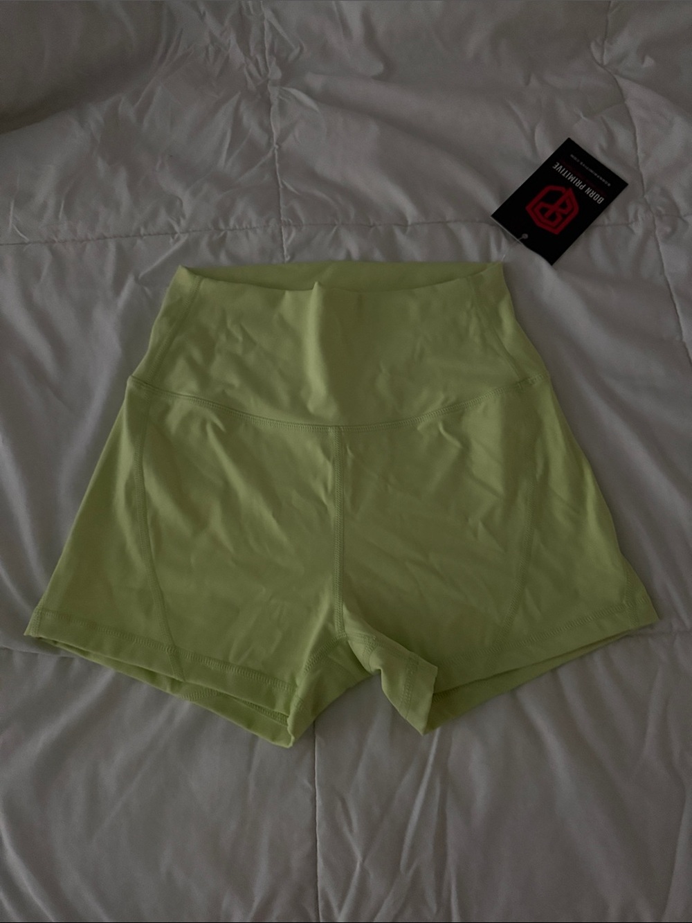Born Primitive Neon Lime High-Waist Athletic Shorts